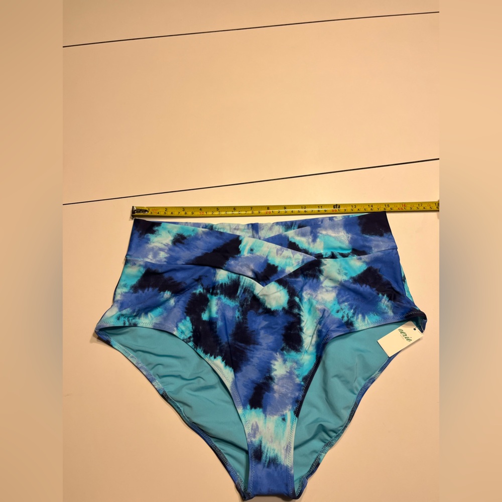 Aerie XL NWT swim suit bikini bottom blue black tie dye - Picture 6 of 7